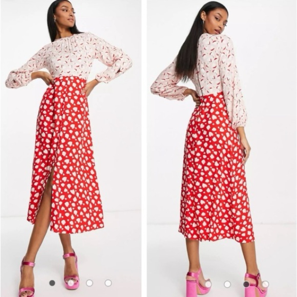 Closet London Contrast Midi Tea Dress